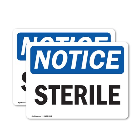 Signmission Sterile, 14 in W x Rectangle, Vinyl Decal OS-2PACK-NS-D-1014-L-18464